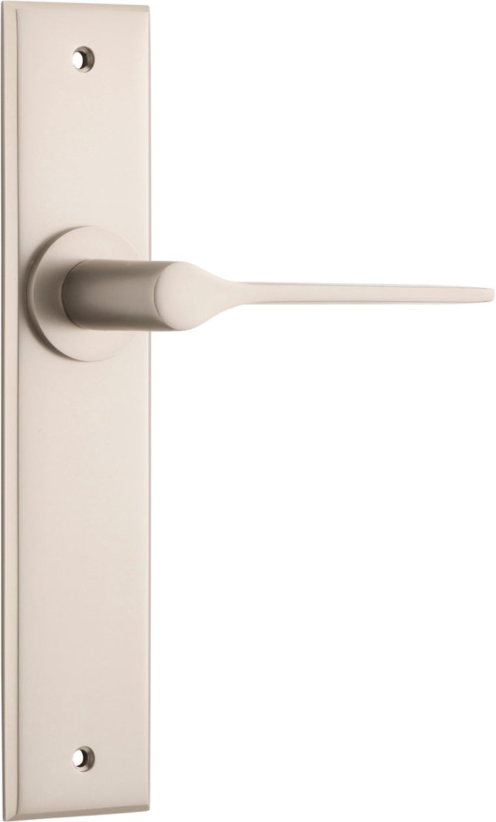 Como Lever - Chamfered Backplate - Ella Grace - Iver - Satin Nickel - Door Levers