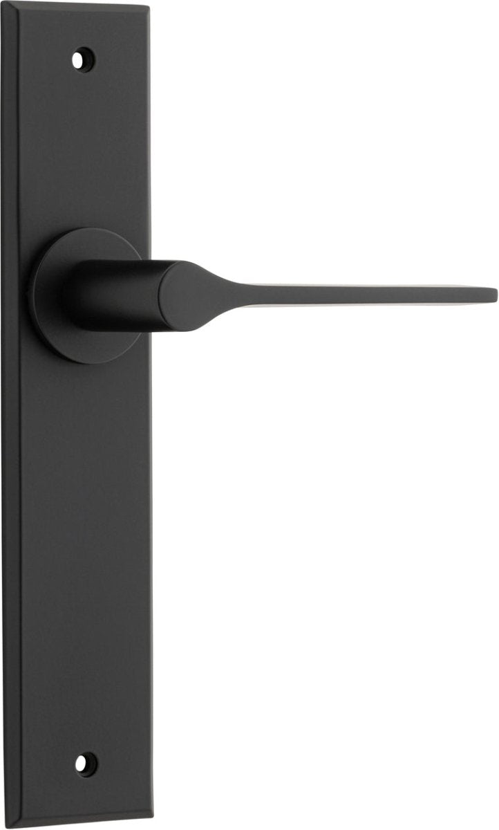 Como Lever - Chamfered Backplate - Ella Grace - Iver - Matt Black - Door Levers