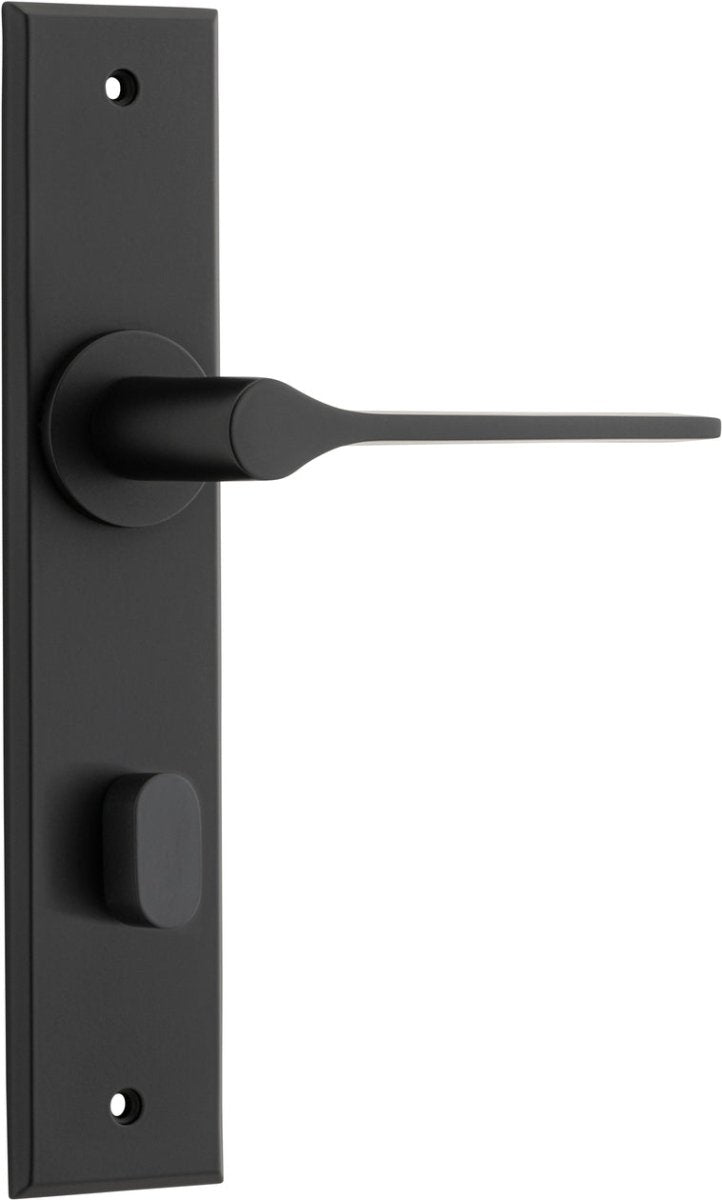 Como Lever - Chamfered Backplate - Ella Grace - Iver - Matt Black - Door Levers