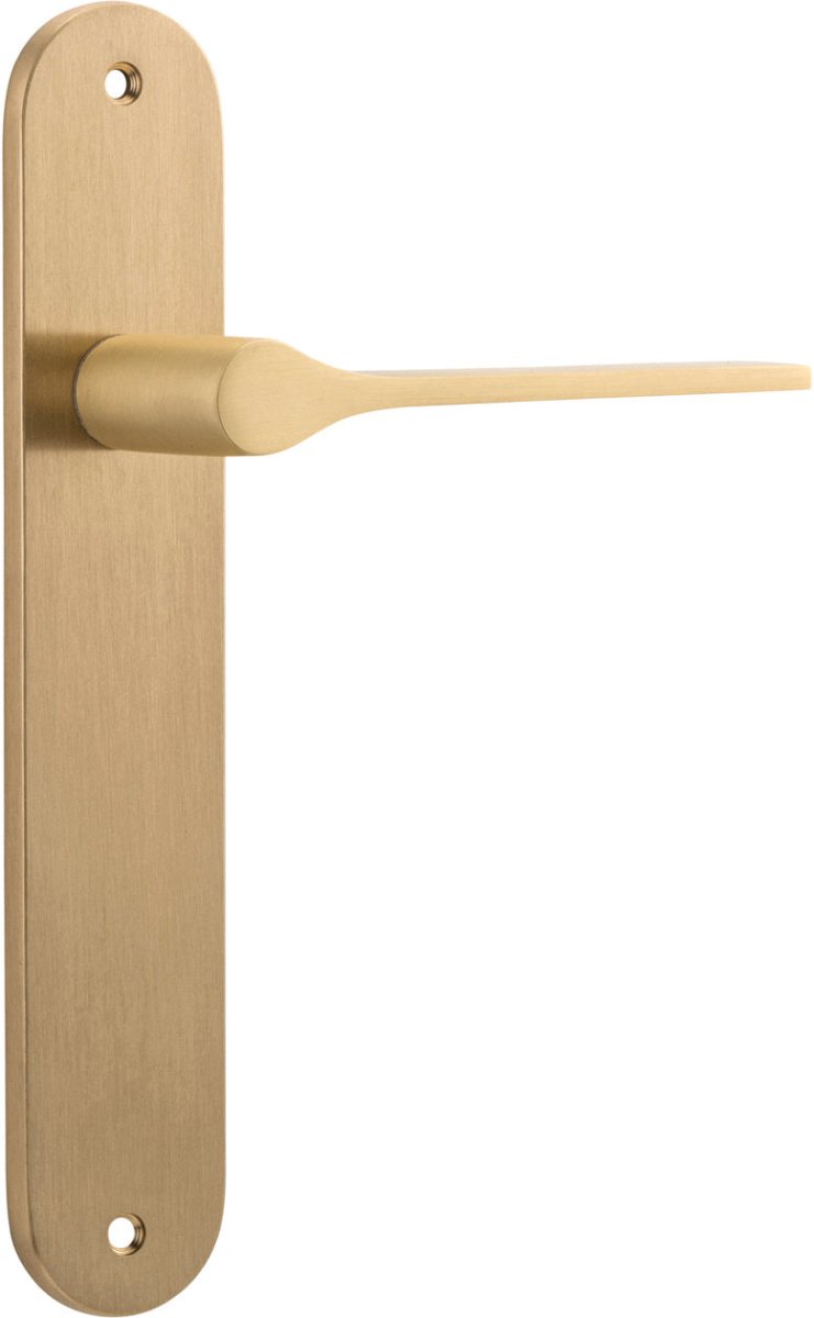 Como Lever - Oval Backplate - Ella Grace - Iver - Brushed Brass - Door Levers