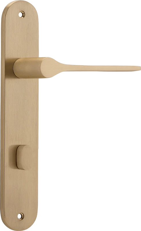 Como Lever - Oval Backplate - Ella Grace - Iver - Brushed Brass - Door Levers