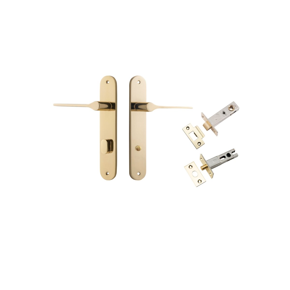 Como Lever - Oval Backplate - Ella Grace - Iver - Polished Brass - Door Levers