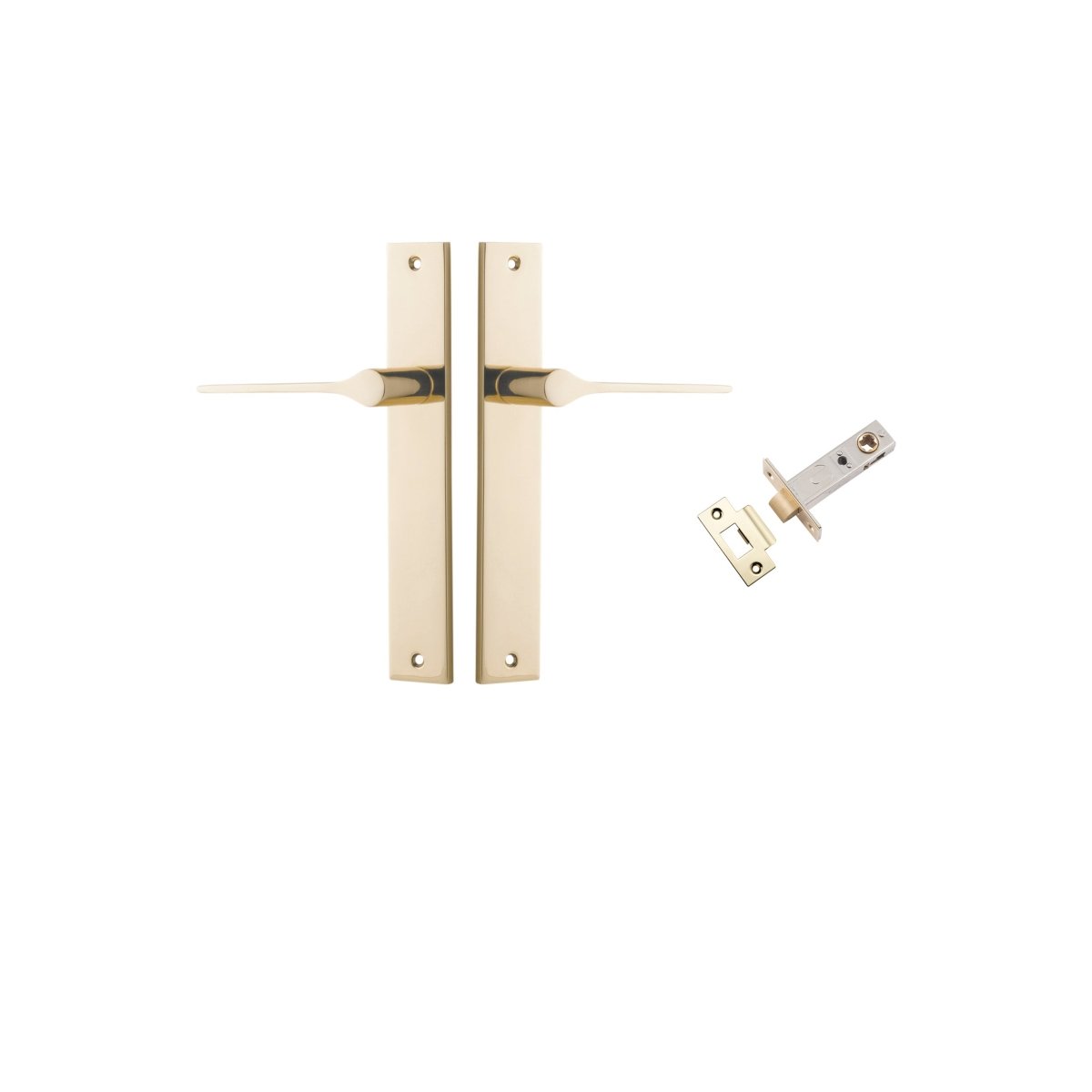 Como Lever - Rectangular Backplate - Ella Grace - Iver - Polished Brass - Door Levers