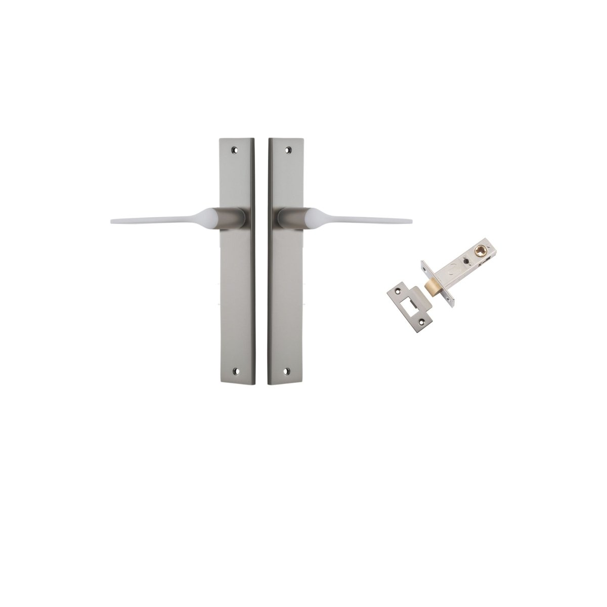 Como Lever - Rectangular Backplate - Ella Grace - Iver - Satin Nickel - Door Levers