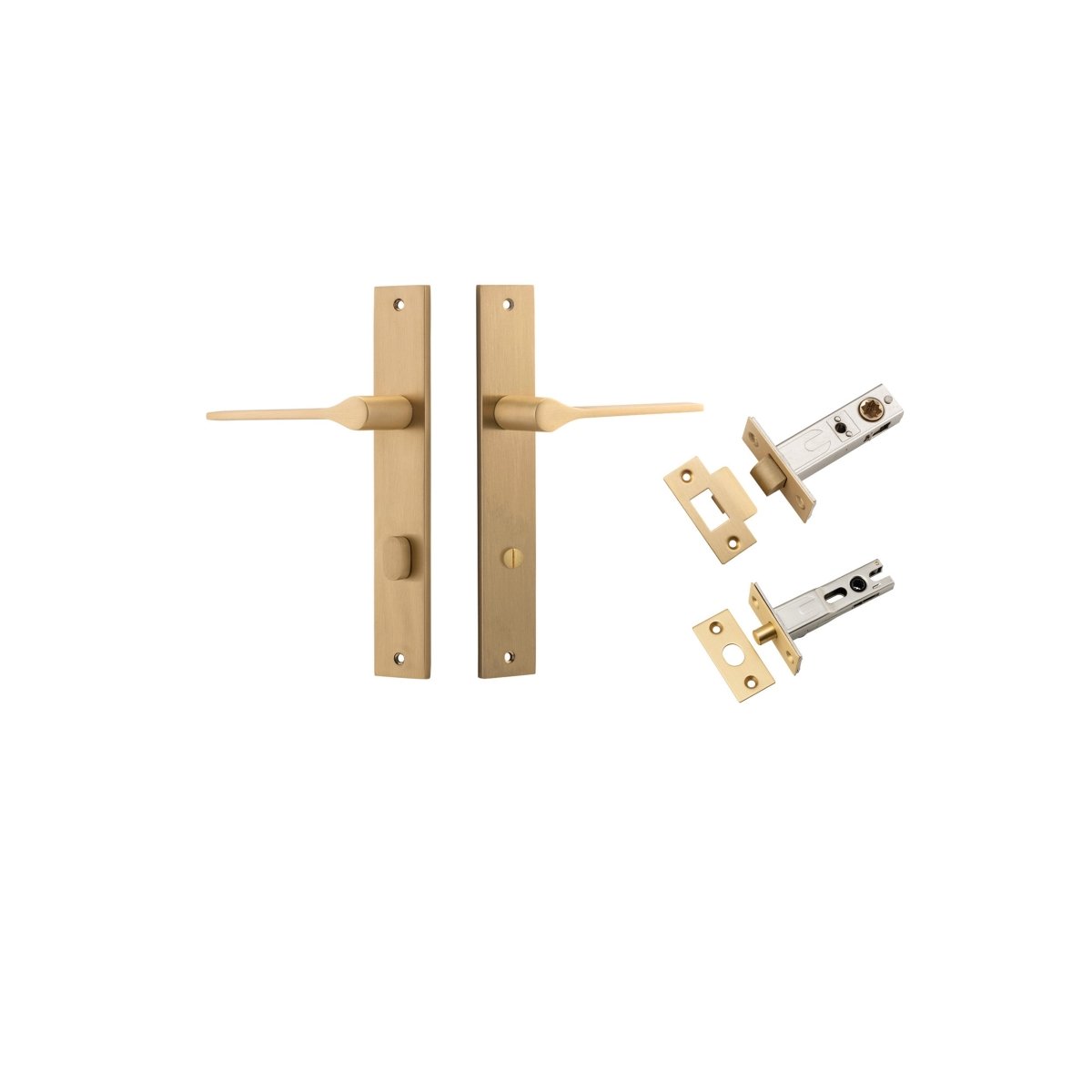 Como Lever - Rectangular Backplate - Ella Grace - Iver - Brushed Brass - Door Levers