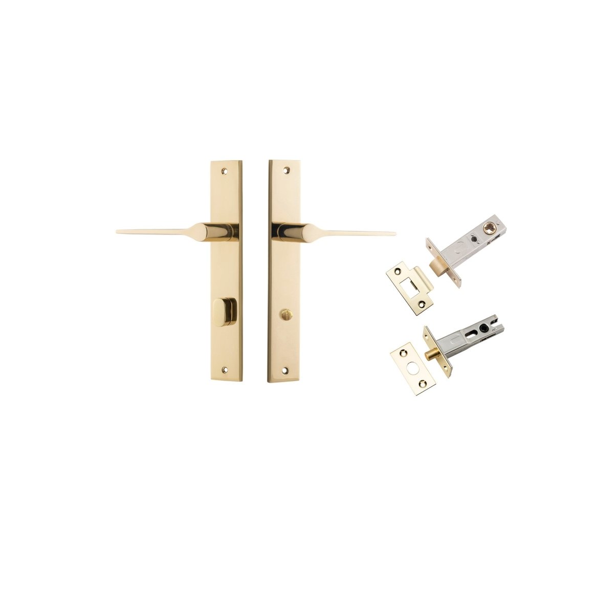 Como Lever - Rectangular Backplate - Ella Grace - Iver - Polished Brass - Door Levers