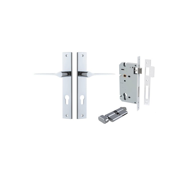 Como Lever - Rectangular Backplate - Ella Grace - Iver - Polished Chrome - Door Levers