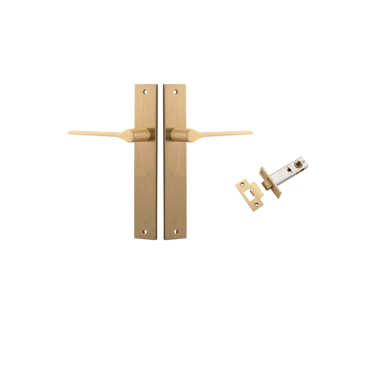 Como Lever - Rectangular Backplate - Ella Grace - Iver - Brushed Brass - Door Levers