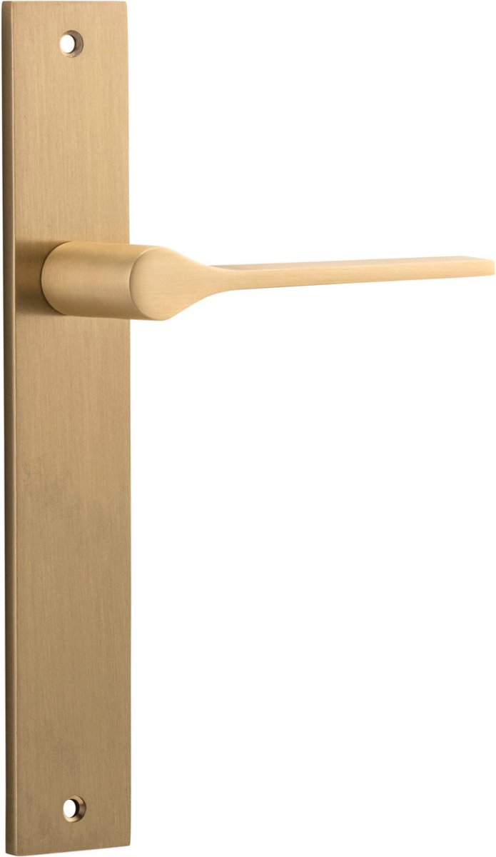 Como Lever - Rectangular Backplate - Ella Grace - Iver - Brushed Brass - Door Levers