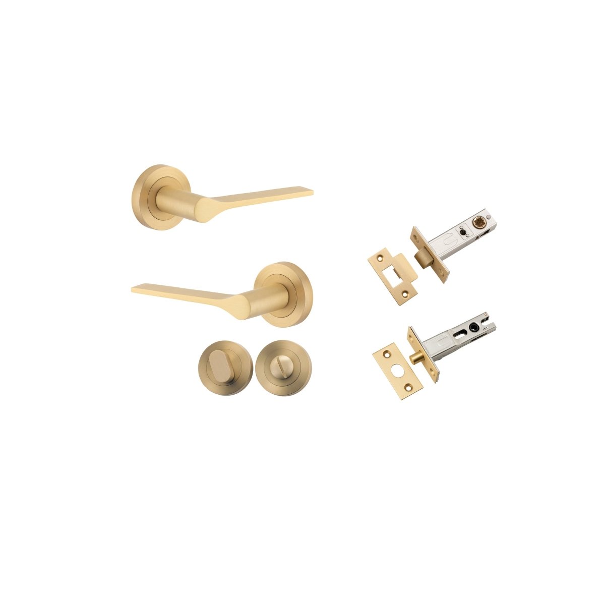 Como Lever - Round Rose - Ella Grace - Iver - Brushed Brass - Door Levers