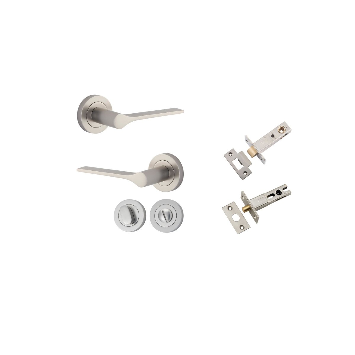 Como Lever - Round Rose - Ella Grace - Iver - Satin Nickel - Door Levers