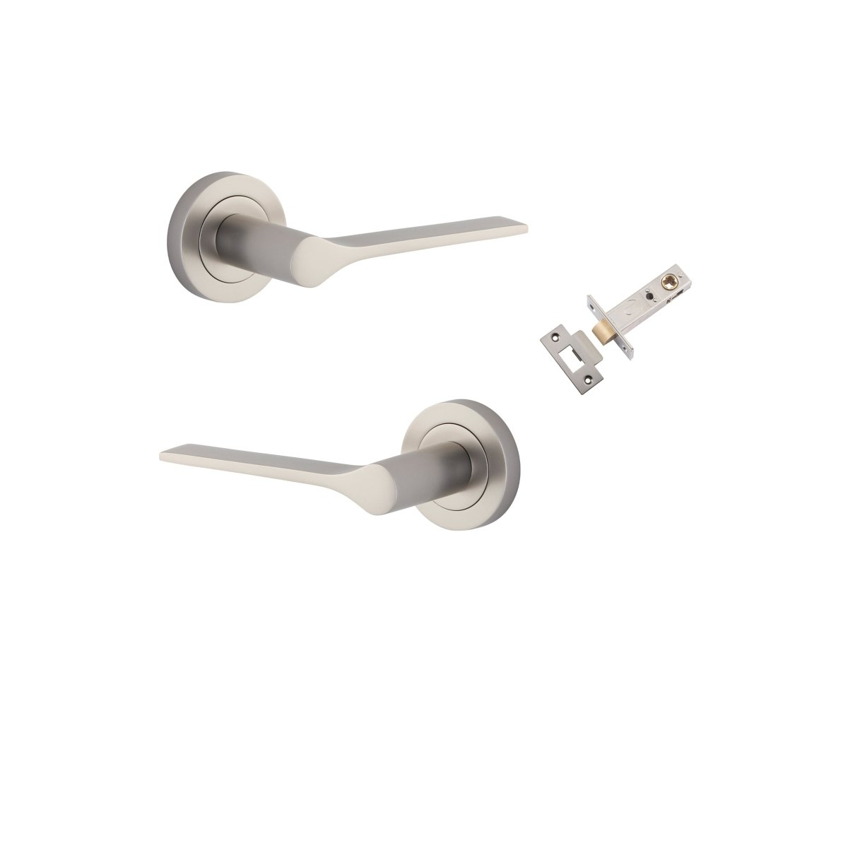 Como Lever - Round Rose - Ella Grace - Iver - Satin Nickel - Door Levers