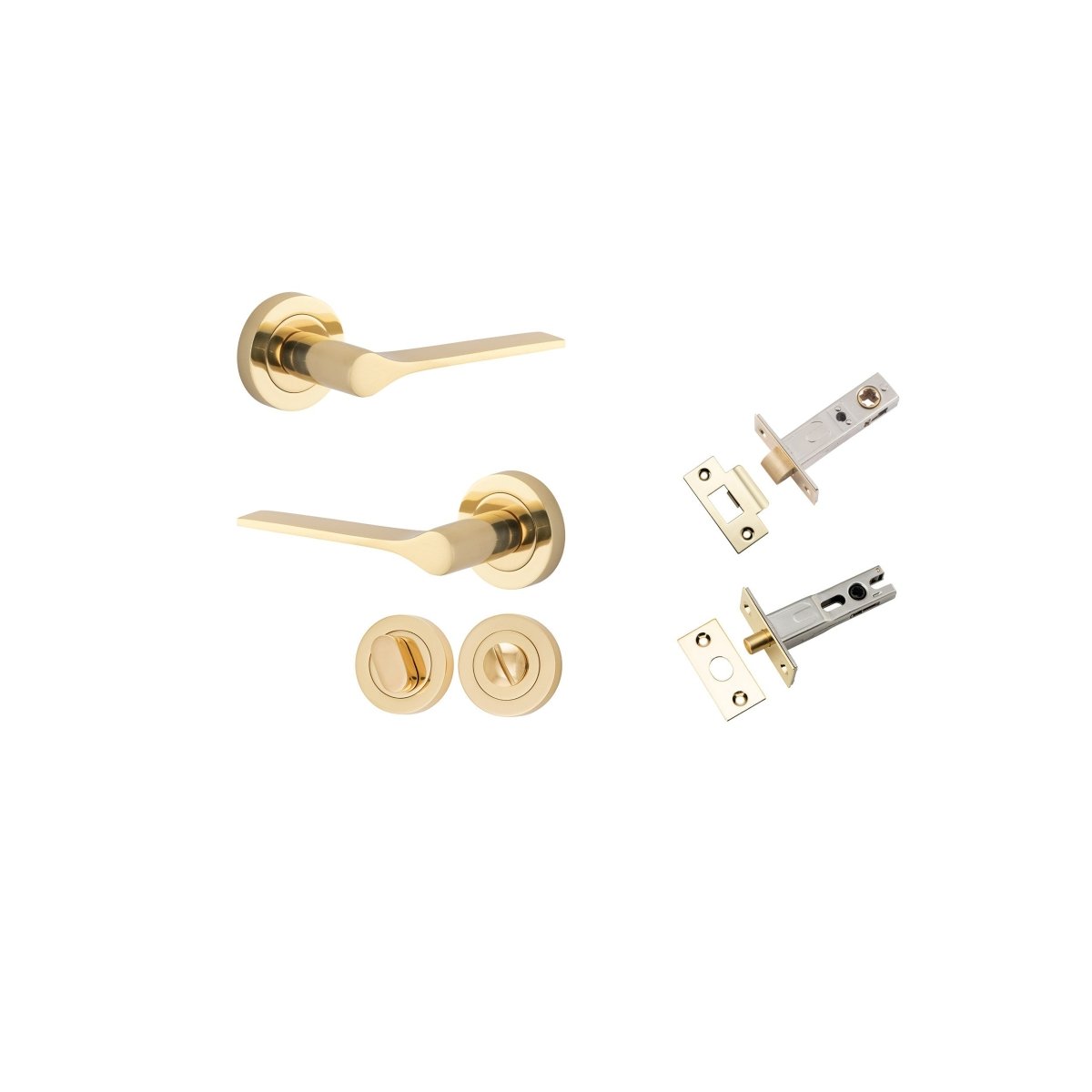 Como Lever - Round Rose - Ella Grace - Iver - Polished Brass - Door Levers