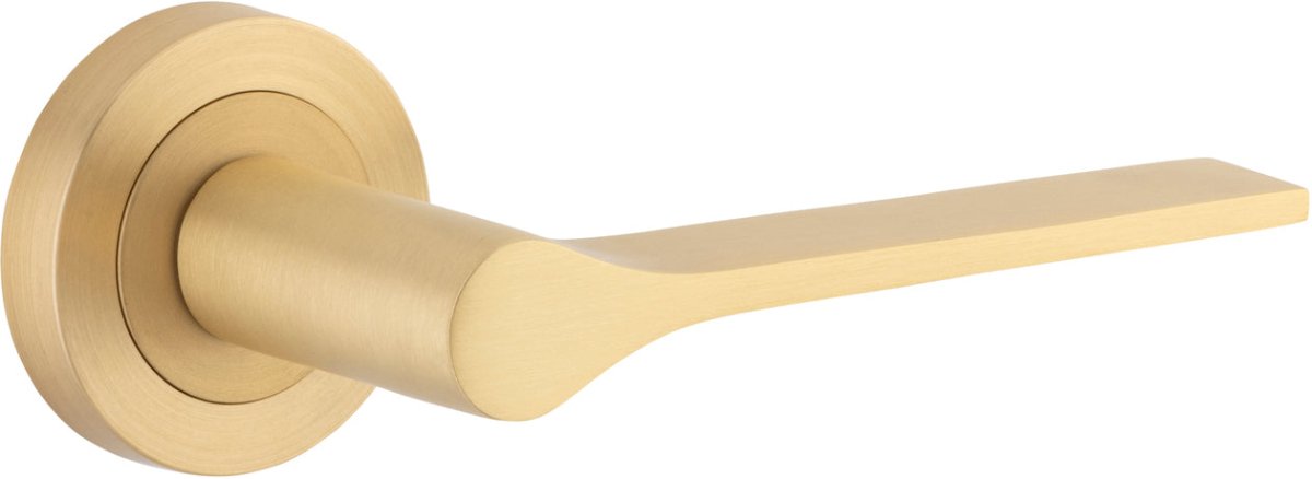 Como Lever - Round Rose - Ella Grace - Iver - Brushed Brass - Door Levers