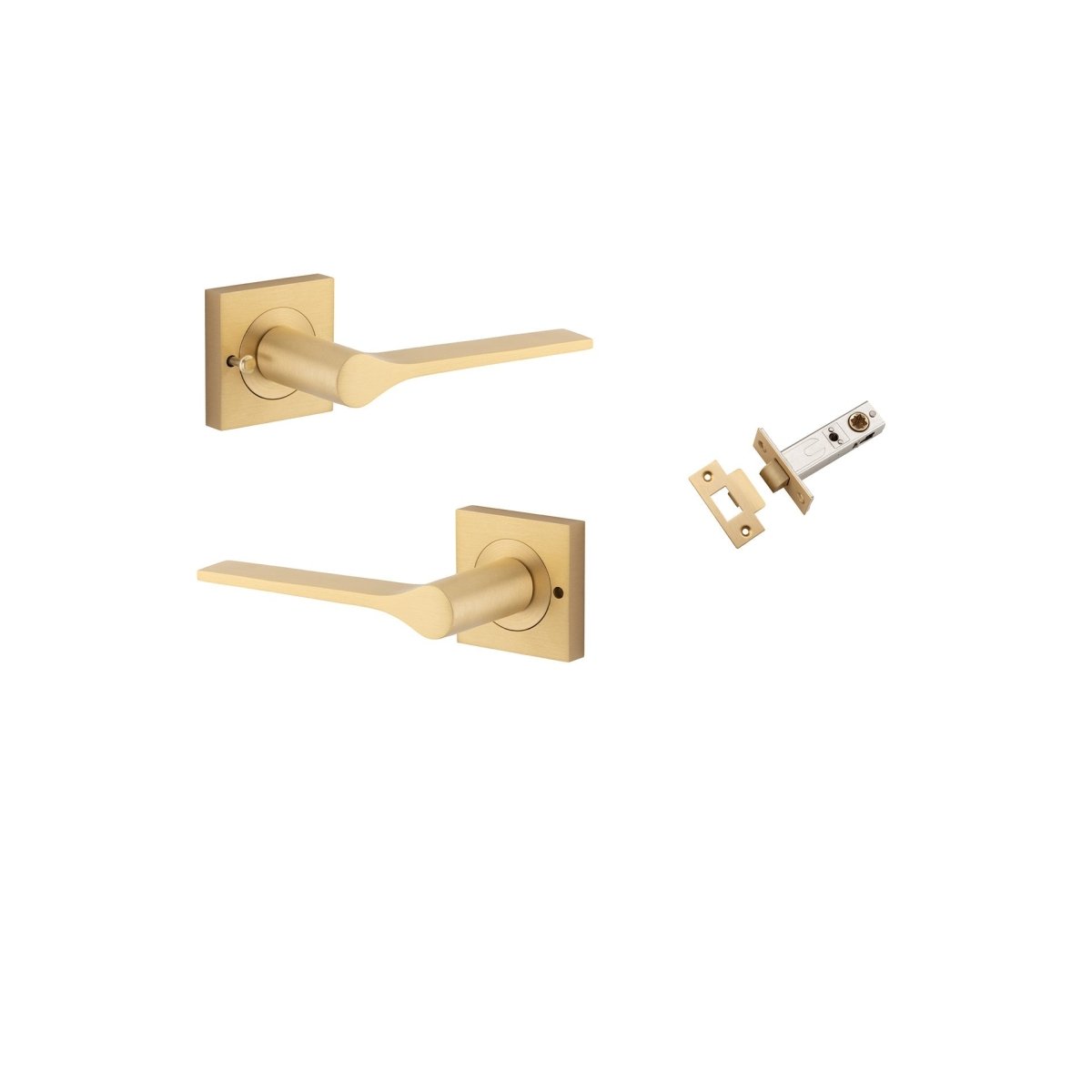 Como Lever - Square Rose - Ella Grace - Iver - Brushed Brass - Door Levers