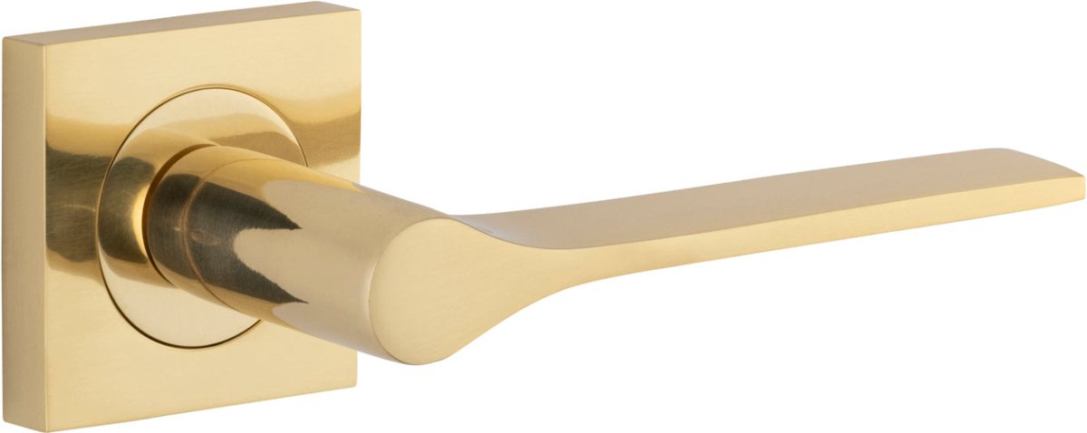 Como Lever - Square Rose - Ella Grace - Iver - Polished Brass - Door Levers