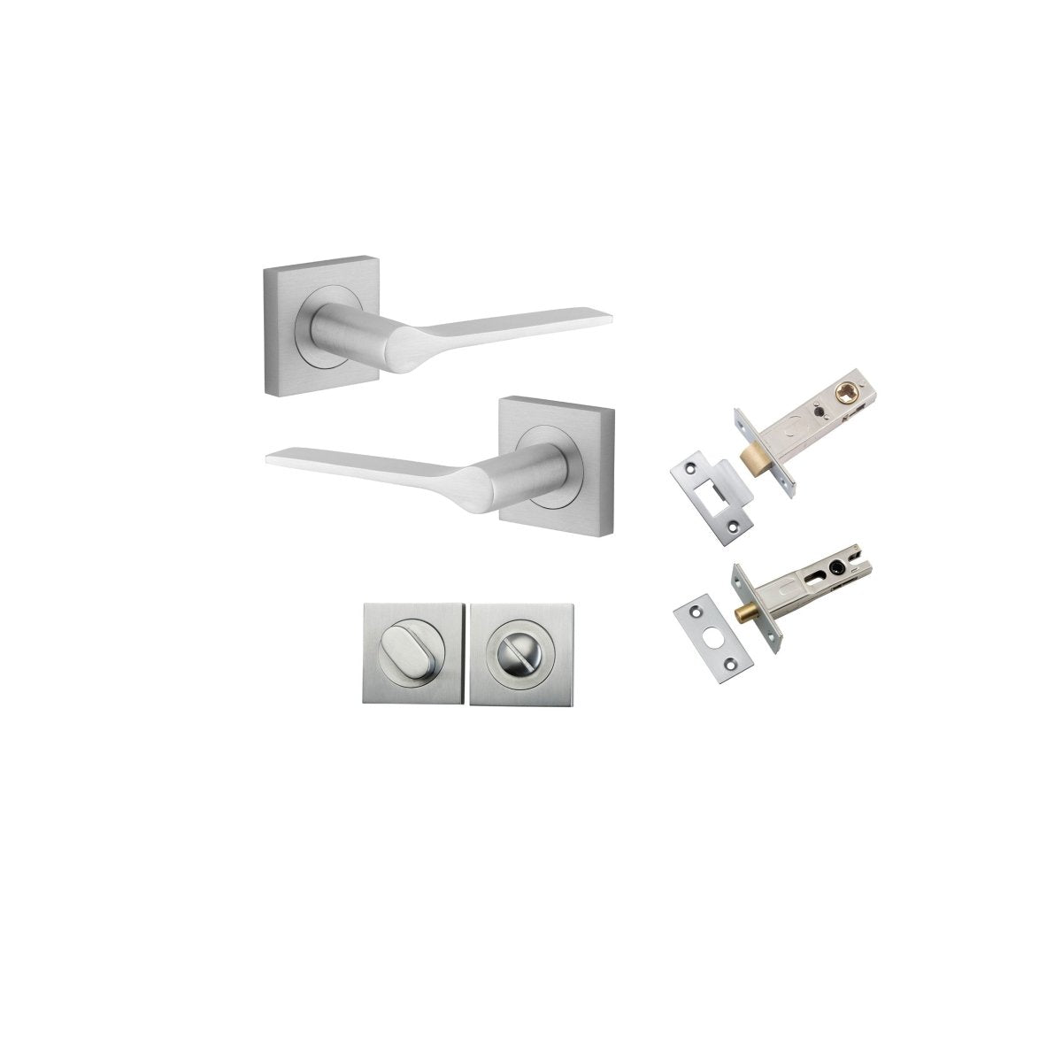 Como Lever - Square Rose - Ella Grace - Iver - Brushed Chrome - Door Levers