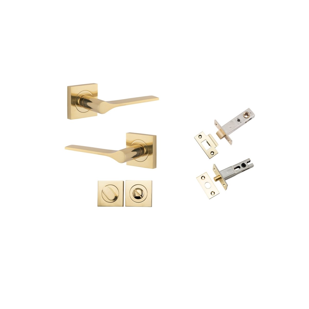 Como Lever - Square Rose - Ella Grace - Iver - Polished Brass - Door Levers