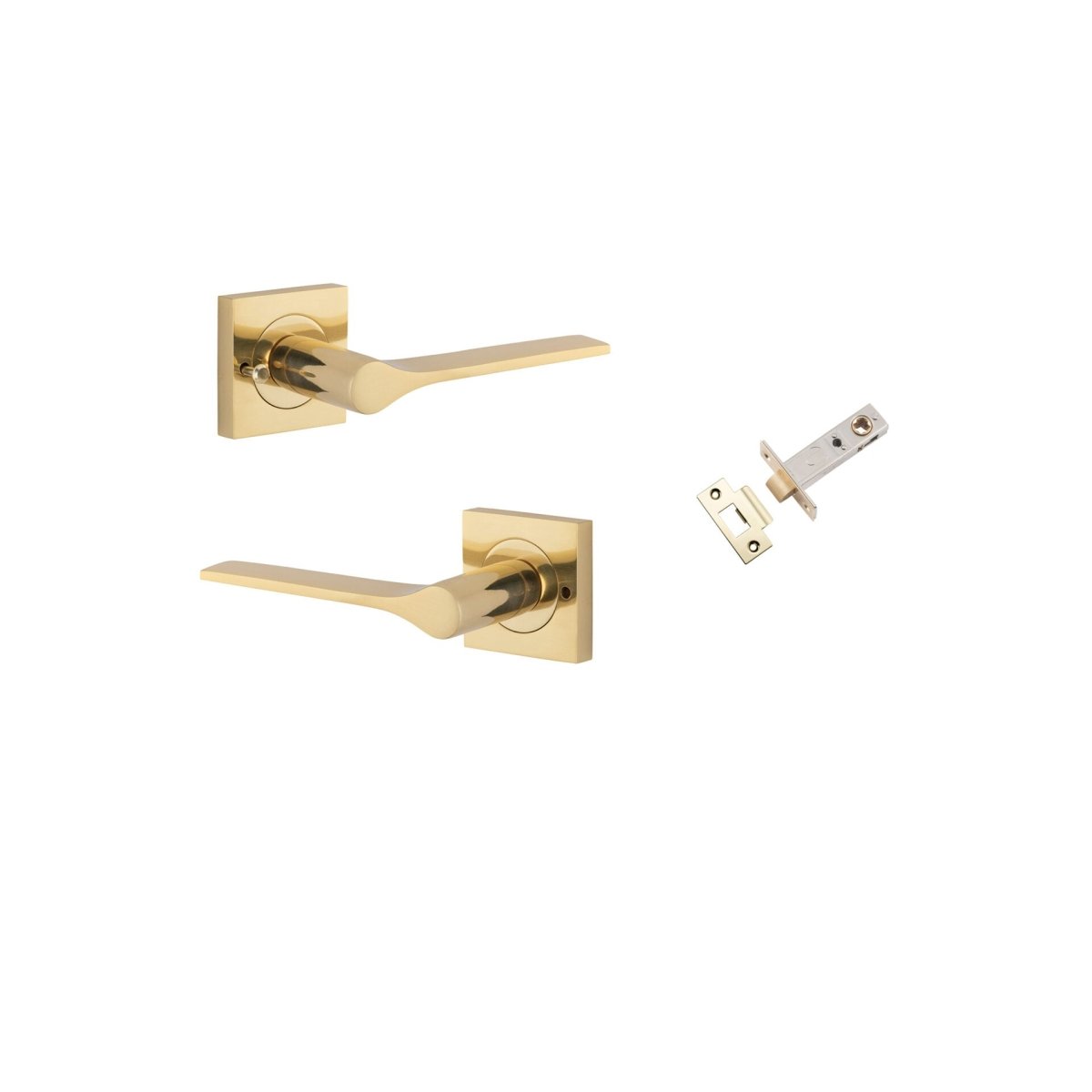 Como Lever - Square Rose - Ella Grace - Iver - Polished Brass - Door Levers