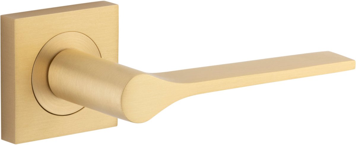 Como Lever - Square Rose - Ella Grace - Iver - Brushed Brass - Door Levers