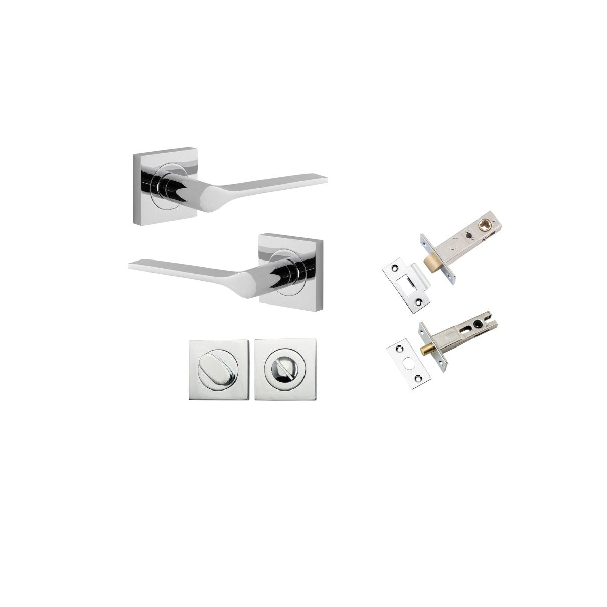 Como Lever - Square Rose - Ella Grace - Iver - Polished Chrome - Door Levers