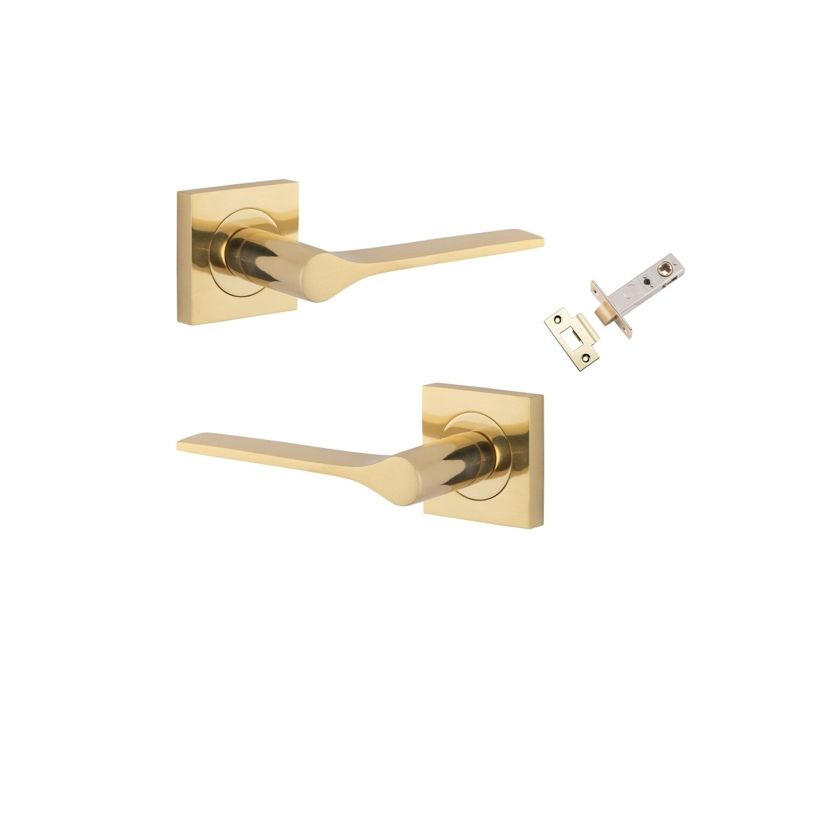 Como Lever - Square Rose - Ella Grace - Iver - Polished Brass - Door Levers