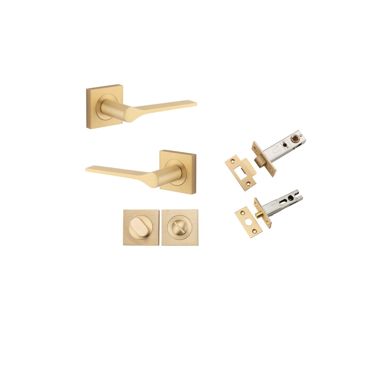 Como Lever - Square Rose - Ella Grace - Iver - Brushed Brass - Door Levers