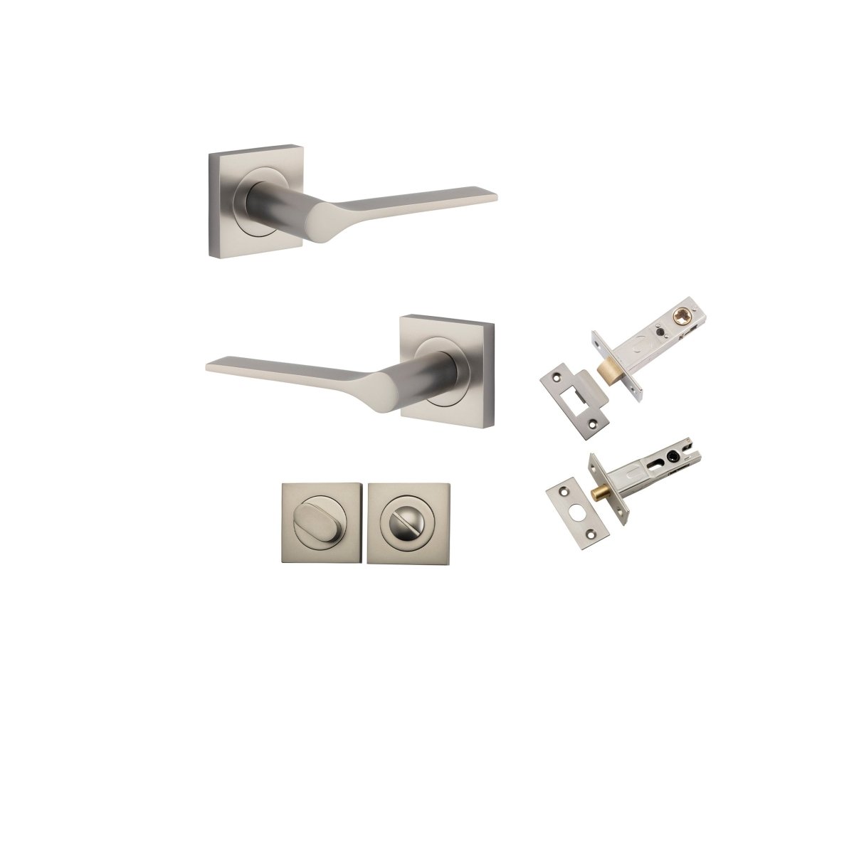 Como Lever - Square Rose - Ella Grace - Iver - Satin Nickel - Door Levers