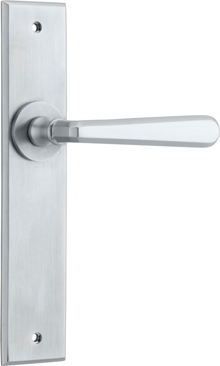 Copenhagen Lever - Chamfered Backplate - Ella Grace - Iver - Brushed Chrome - Door Levers