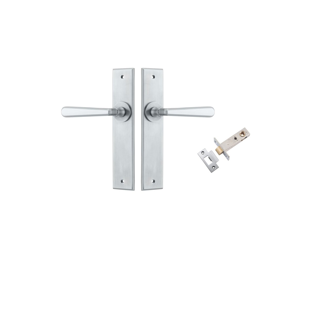 Copenhagen Lever - Chamfered Backplate - Ella Grace - Iver - Brushed Chrome - Door Levers