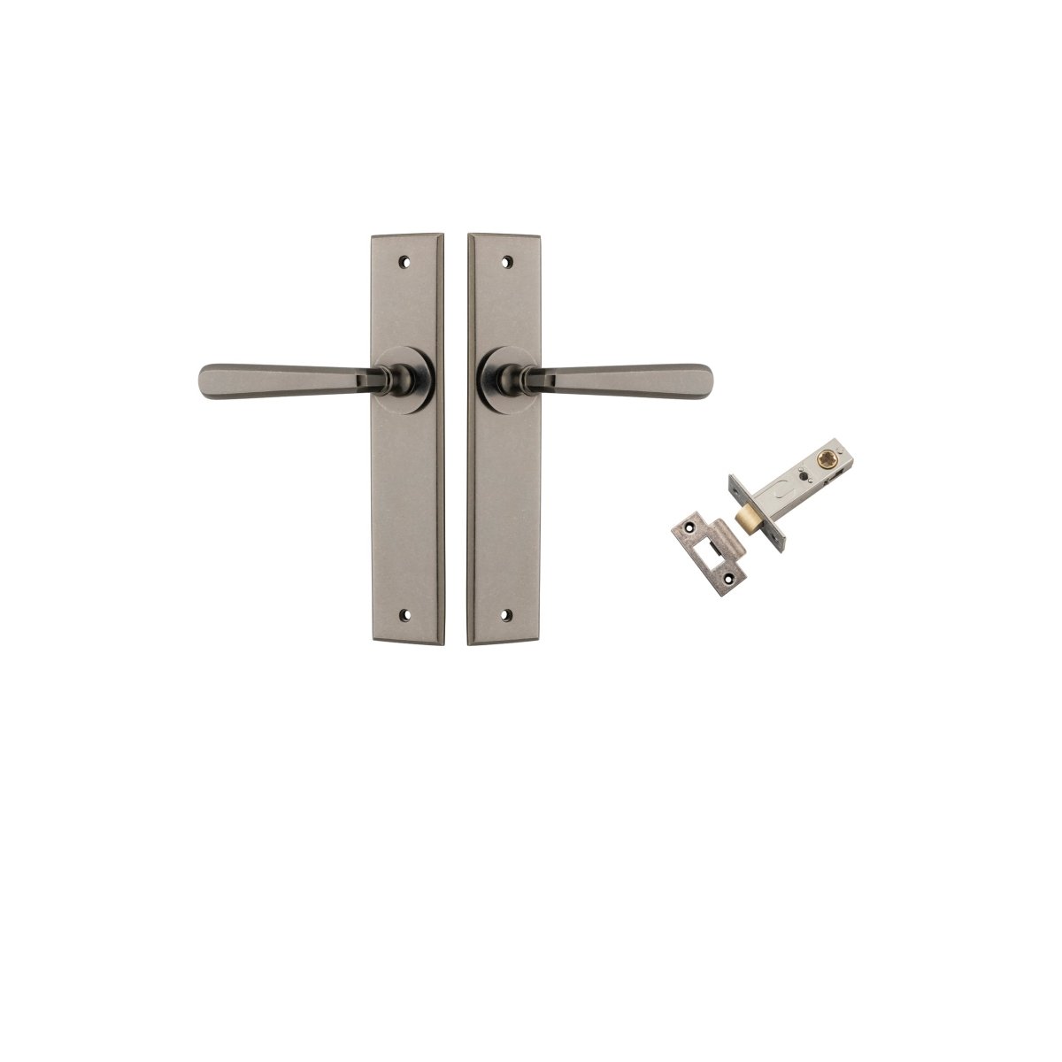 Copenhagen Lever - Chamfered Backplate - Ella Grace - Iver - Distressed Nickel - Door Levers