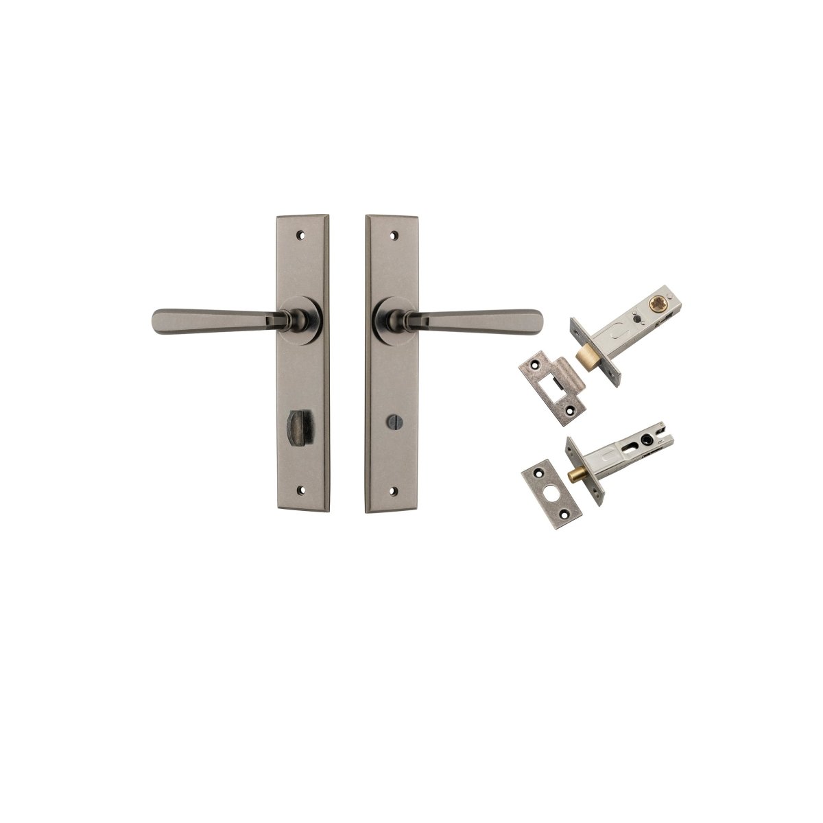 Copenhagen Lever - Chamfered Backplate - Ella Grace - Iver - Distressed Nickel - Door Levers