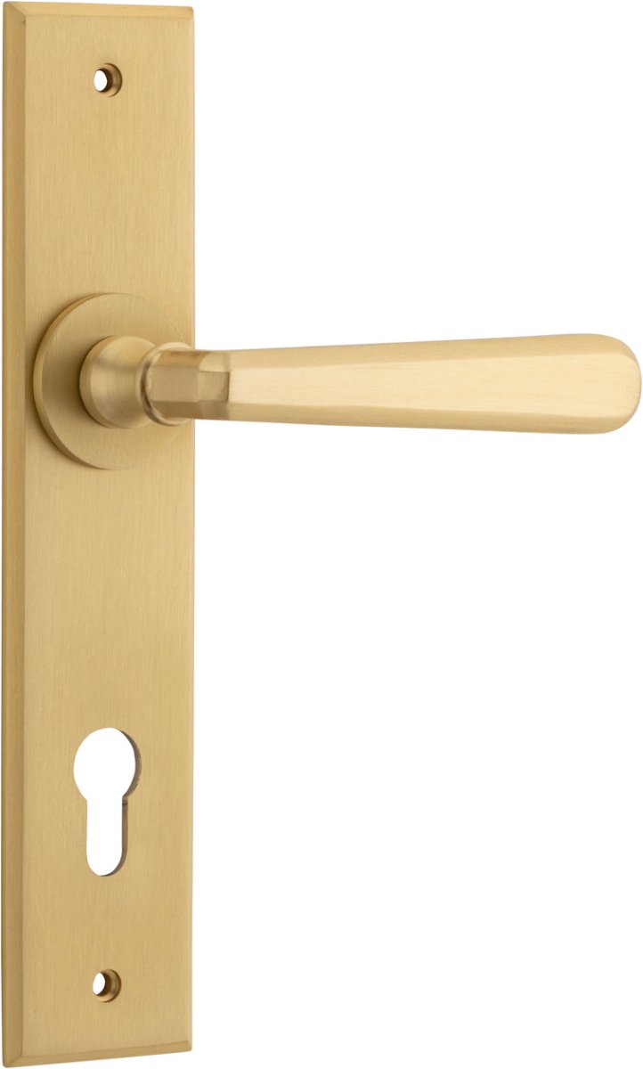 Copenhagen Lever - Chamfered Backplate - Ella Grace - Iver - Brushed Brass - Door Levers