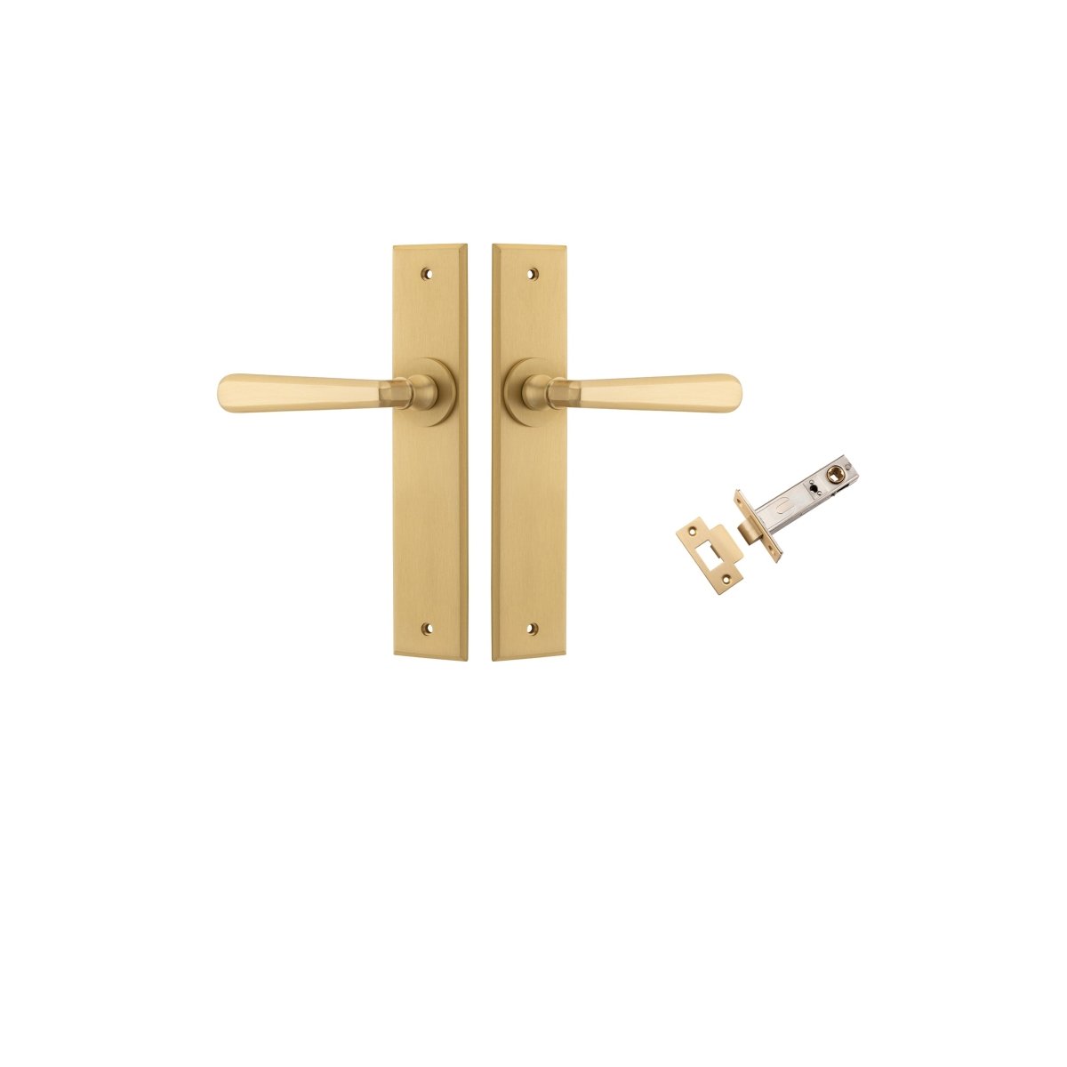 Copenhagen Lever - Chamfered Backplate - Ella Grace - Iver - Brushed Brass - Door Levers