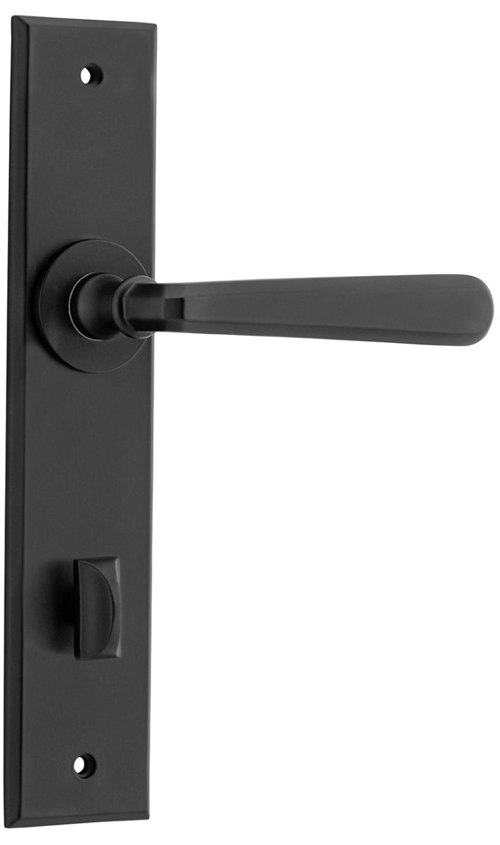 Copenhagen Lever - Chamfered Backplate - Ella Grace - Iver - Matt Black - Door Levers