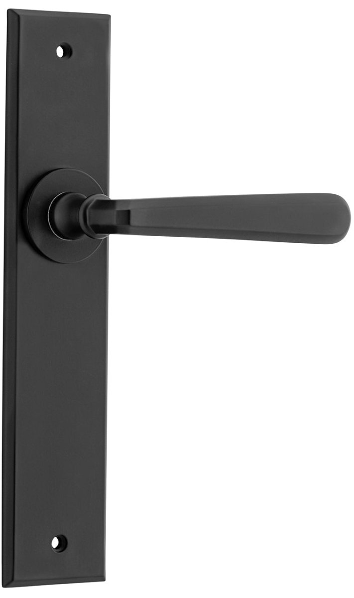 Copenhagen Lever - Chamfered Backplate - Ella Grace - Iver - Matt Black - Door Levers