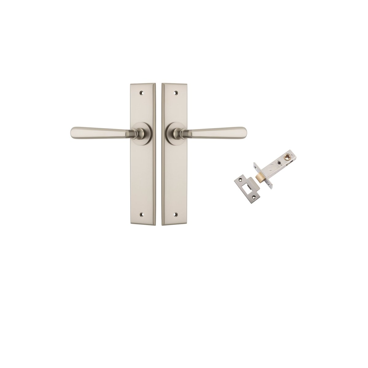 Copenhagen Lever - Chamfered Backplate - Ella Grace - Iver - Satin Nickel - Door Levers