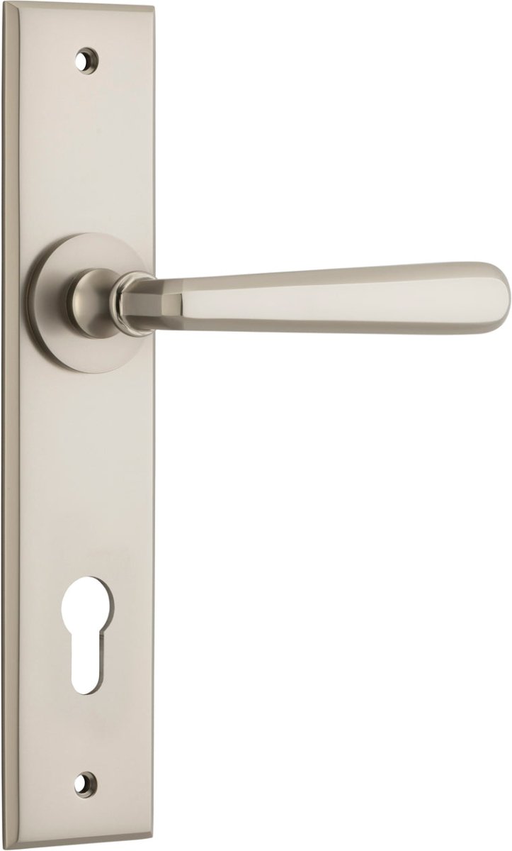 Copenhagen Lever - Chamfered Backplate - Ella Grace - Iver - Satin Nickel - Door Levers