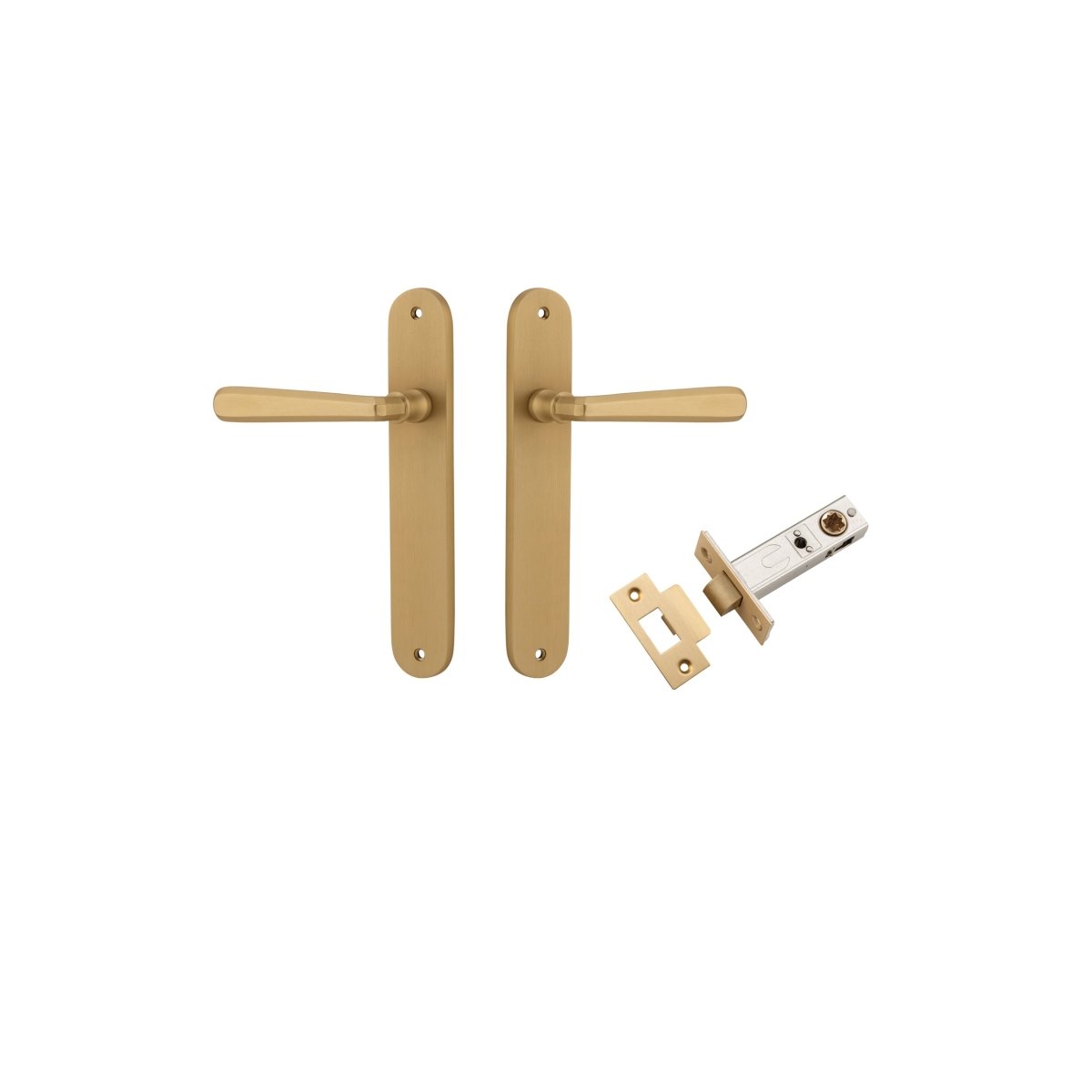 Copenhagen Lever - Oval Backplate - Ella Grace - Iver - Brushed Brass - Door Levers