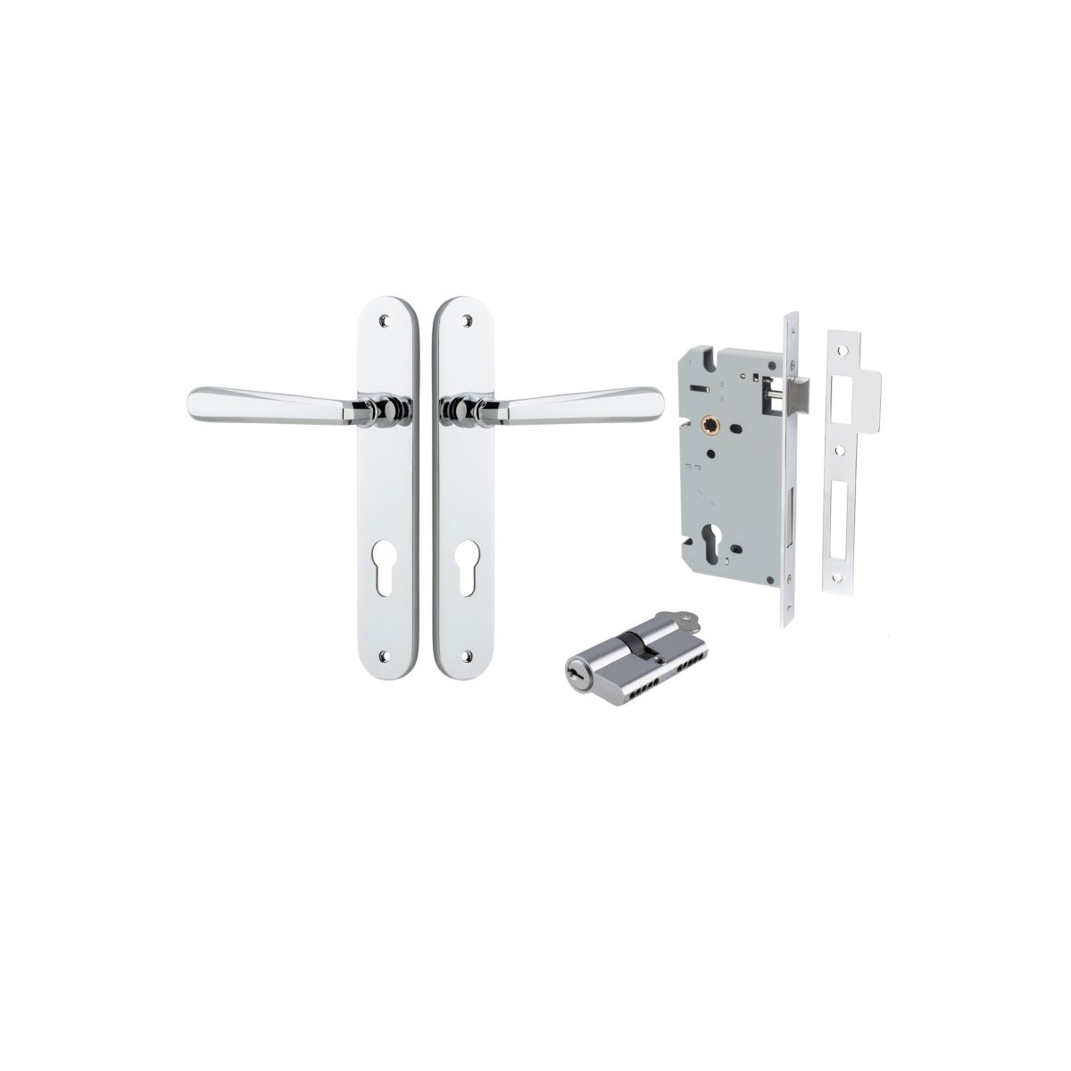 Copenhagen Lever - Oval Backplate - Ella Grace - Iver - Polished Chrome - Door Levers