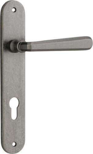 Copenhagen Lever - Oval Backplate - Ella Grace - Iver - Distressed Nickel - Door Levers