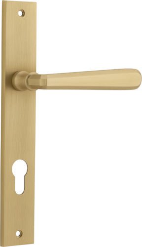 Copenhagen Lever - Rectangular Backplate - Ella Grace - Iver - Brushed Brass - Door Levers