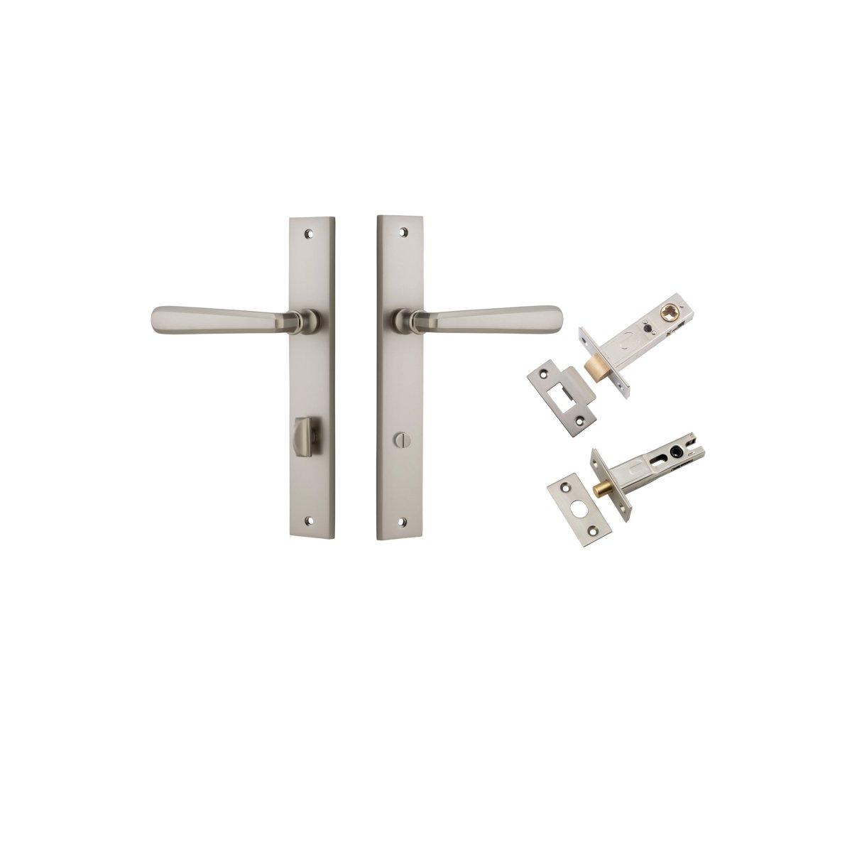 Copenhagen Lever - Rectangular Backplate - Ella Grace - Iver - Satin Nickel - Door Levers