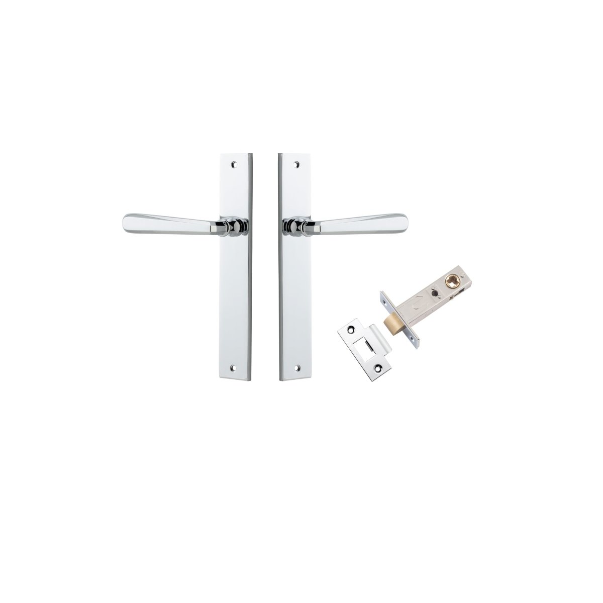 Copenhagen Lever - Rectangular Backplate - Ella Grace - Iver - Polished Chrome - Door Levers