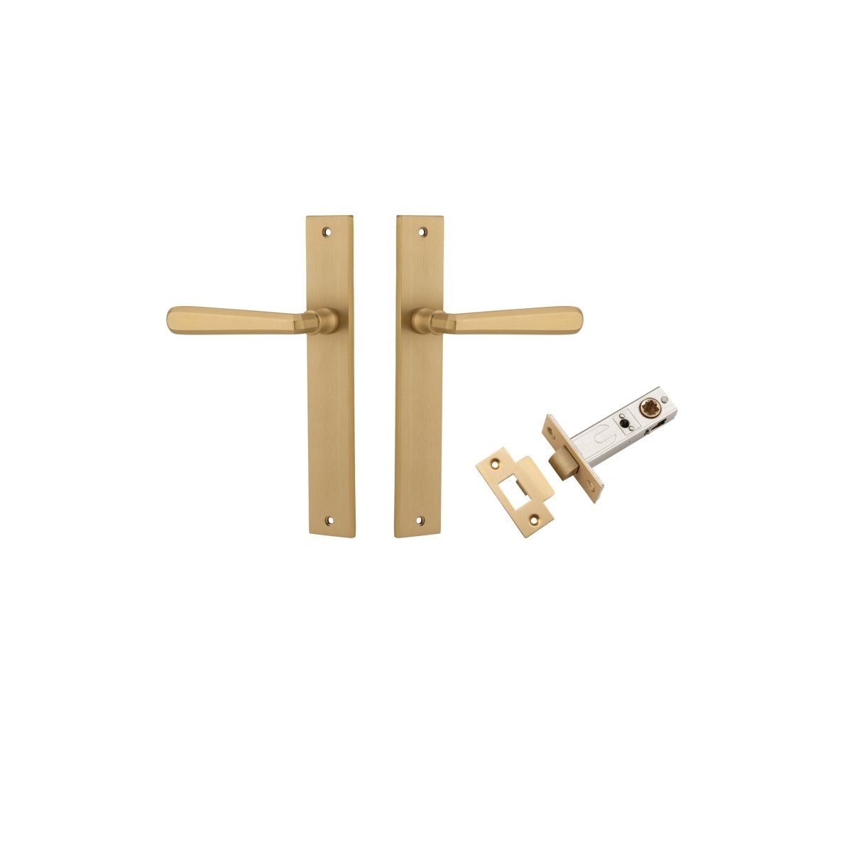 Copenhagen Lever - Rectangular Backplate - Ella Grace - Iver - Brushed Brass - Door Levers