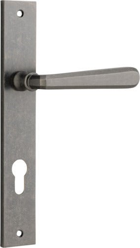 Copenhagen Lever - Rectangular Backplate - Ella Grace - Iver - Distressed Nickel - Door Levers