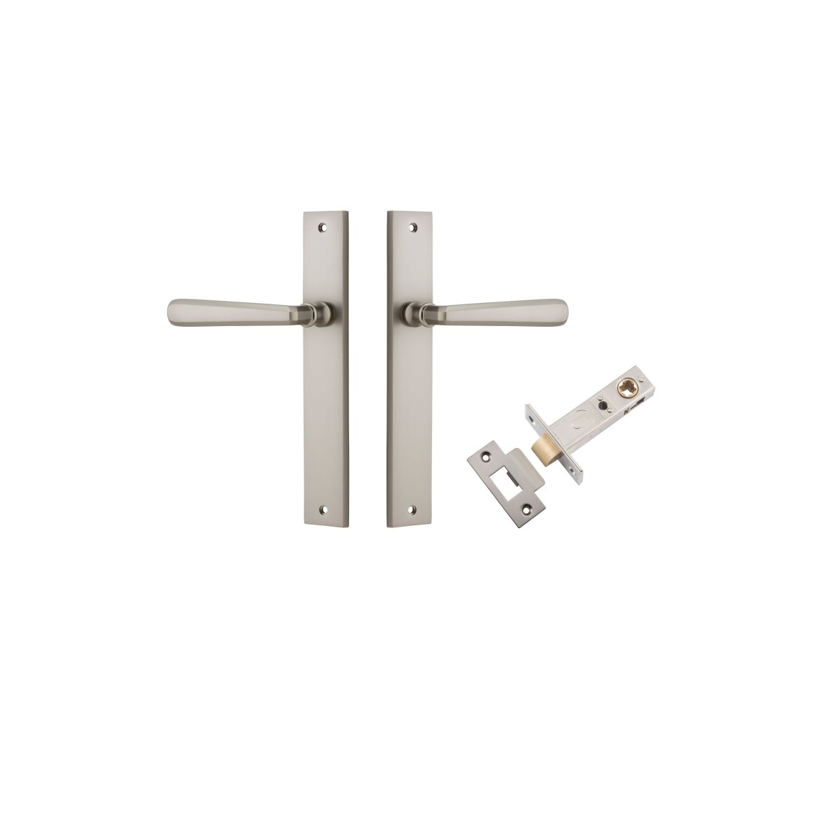 Copenhagen Lever - Rectangular Backplate - Ella Grace - Iver - Satin Nickel - Door Levers