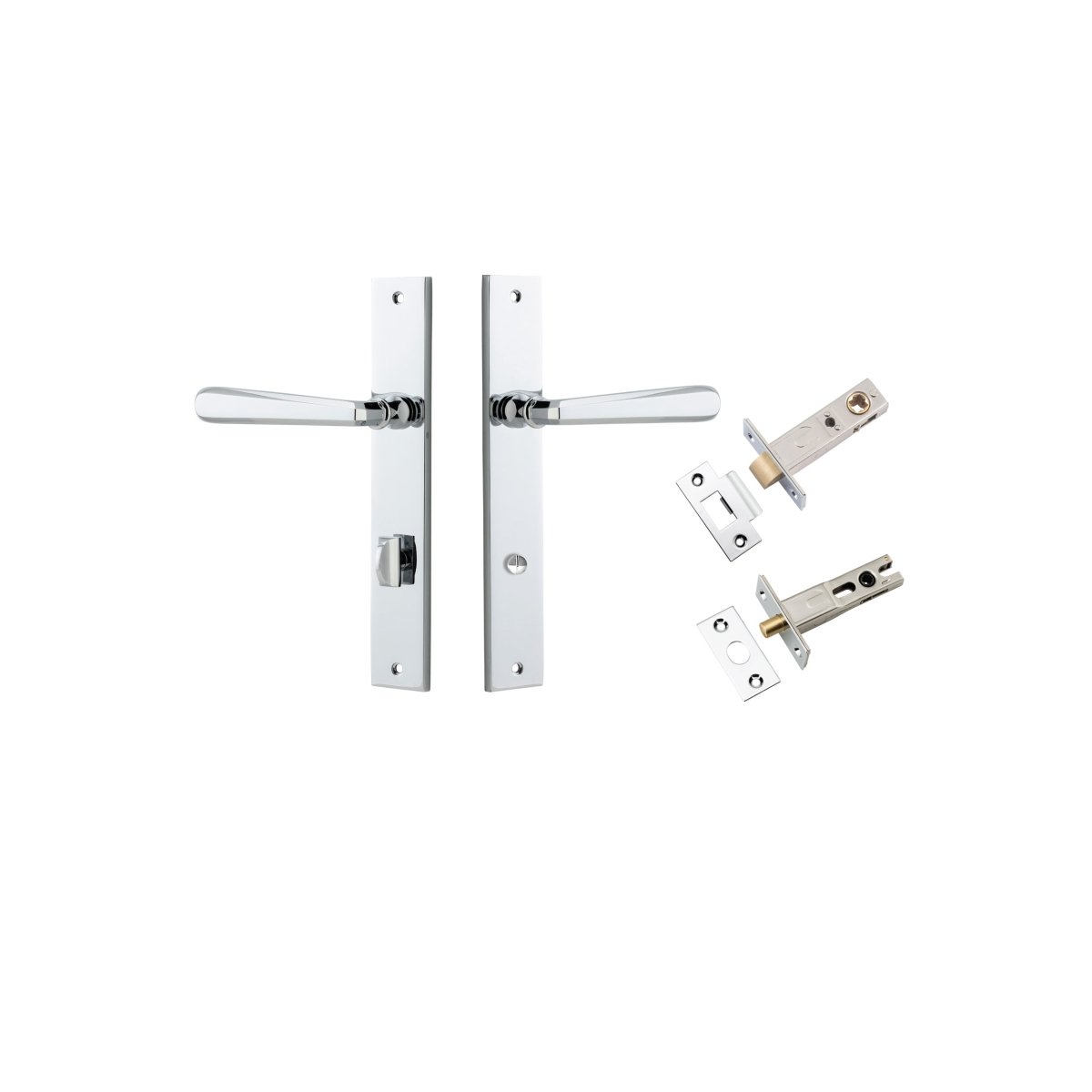 Copenhagen Lever - Rectangular Backplate - Ella Grace - Iver - Polished Chrome - Door Levers