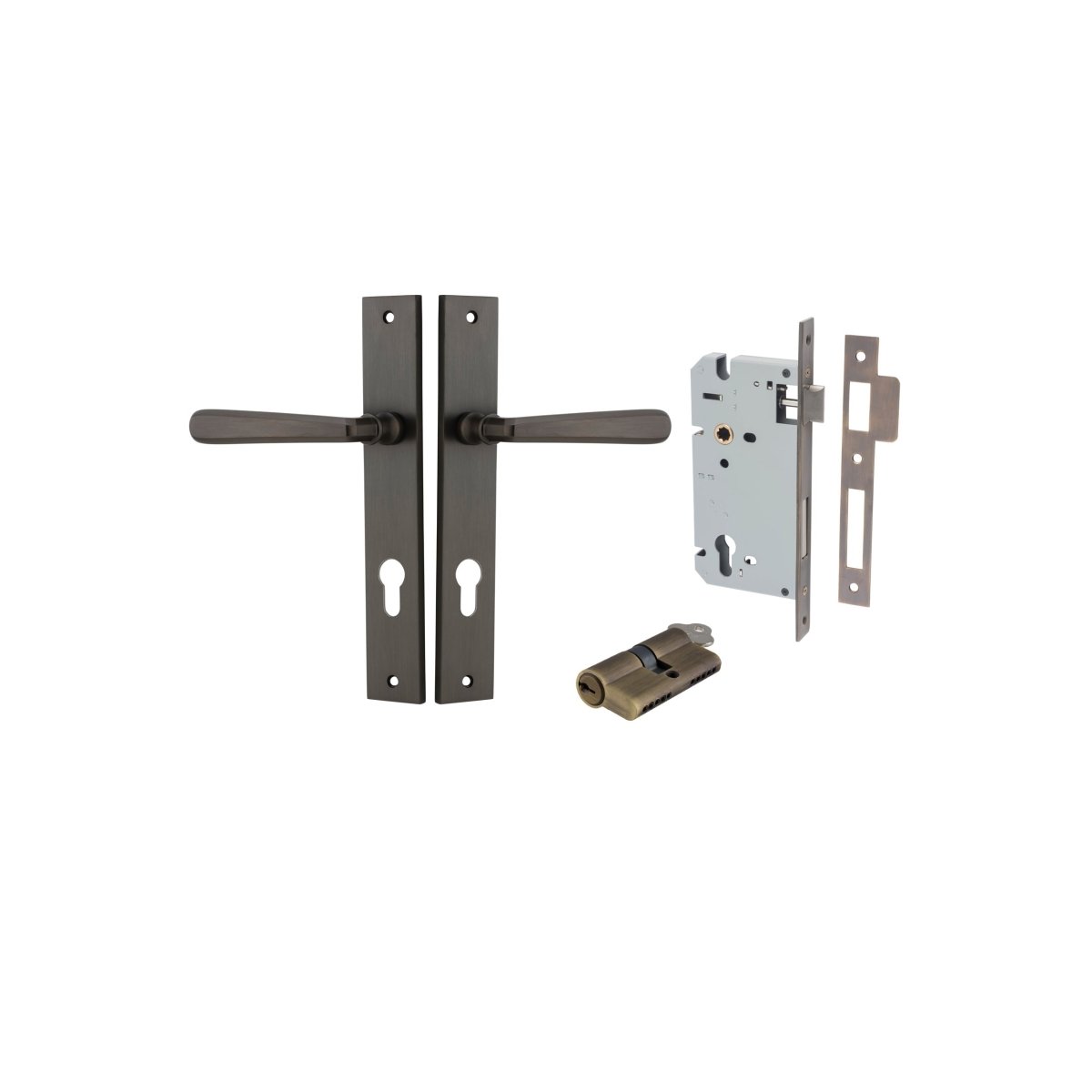 Copenhagen Lever - Rectangular Backplate - Ella Grace - Iver - Signature Brass - Door Levers