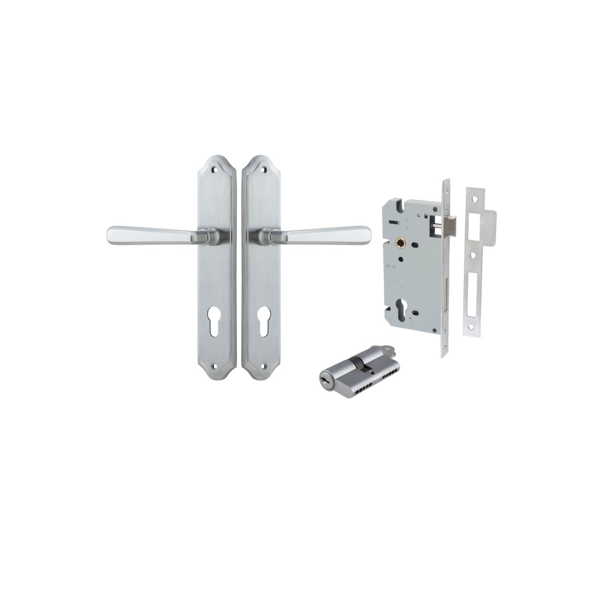 Copenhagen Lever - Shouldered Backplate - Ella Grace - Iver - Brushed Chrome - Door Levers